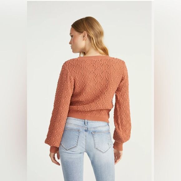 Driftwood Nancy knit cardigan in brick. Large. NWT - Picture 8 of 8